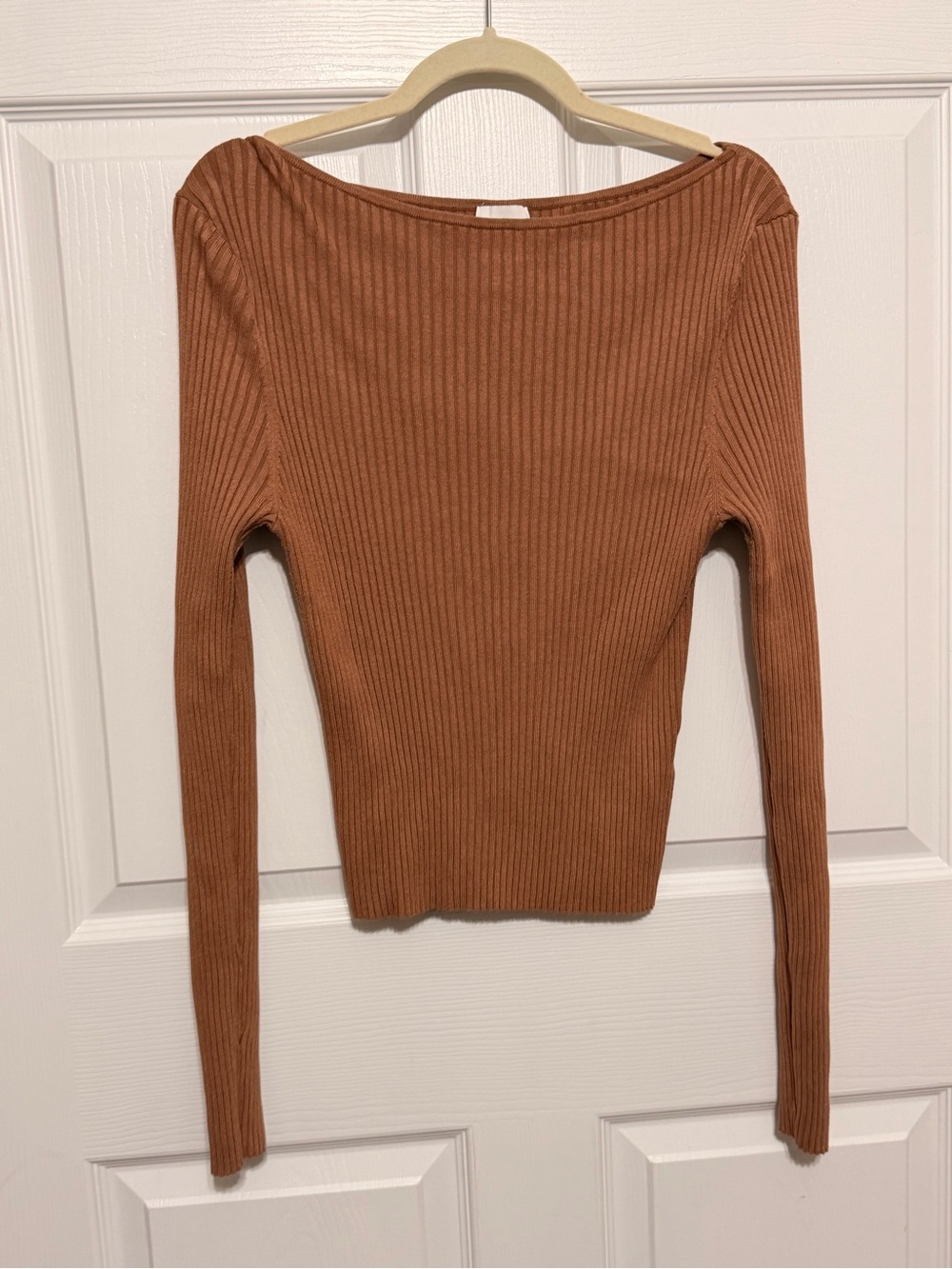 H&M Ribbed Knit Top - Rust Brown